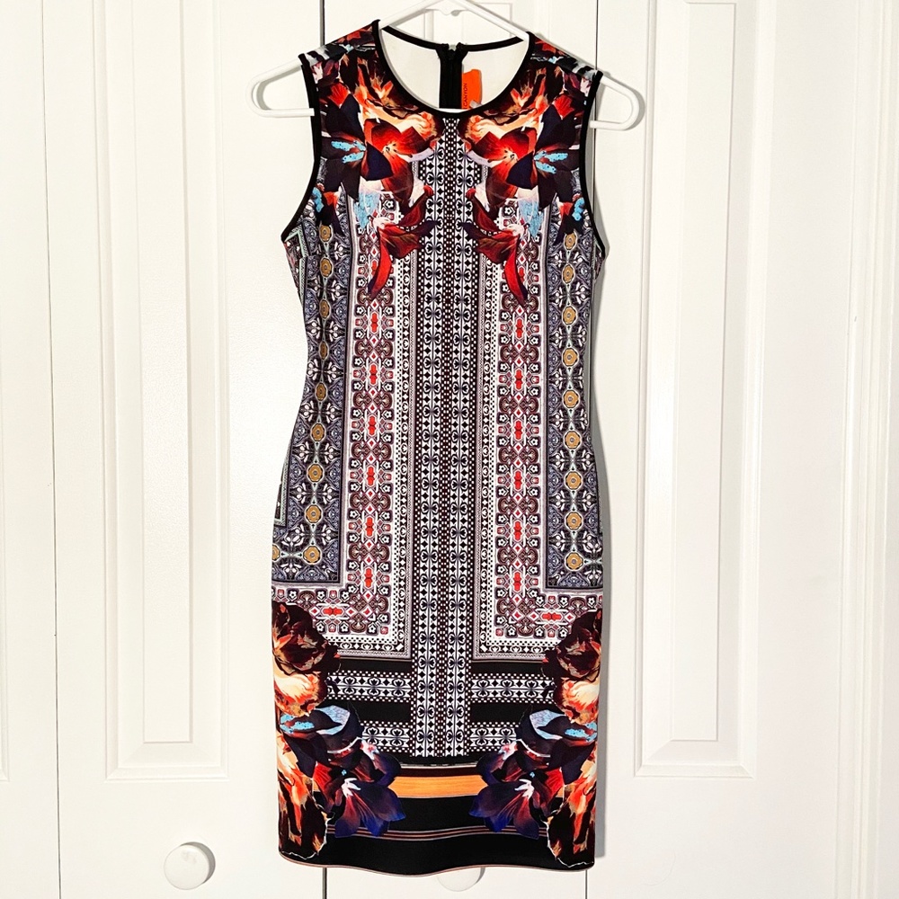 Clover Canyon Scarf Neoprene Scuba Bodycon Dress